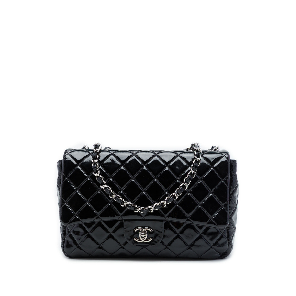 Pre-Loved Chanel Jumbo Classic Patent Single Flap